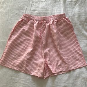 Pink Pinstriped Shorts
